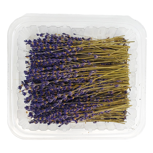 Clamshell pack of True French Lavender – culinary-grade blooms harvested in Long Island, NY